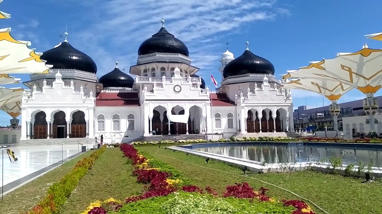 Download Gambar Masjid  Baiturrahman Aceh  Gambar Hitam HD