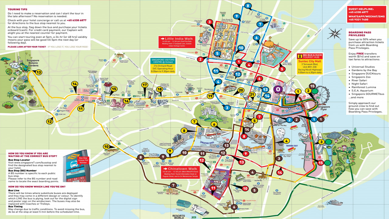 big bus tour map singapore